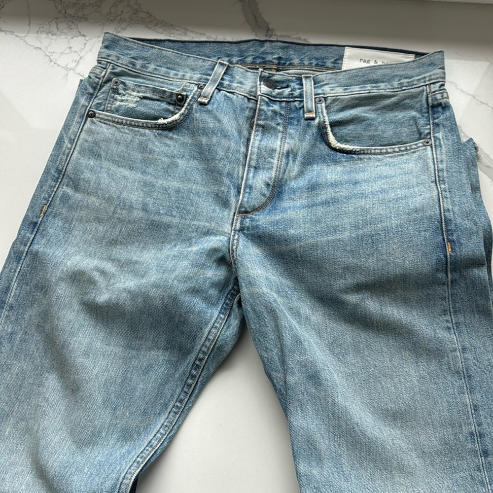 Men Rag and Bone blue jeans.